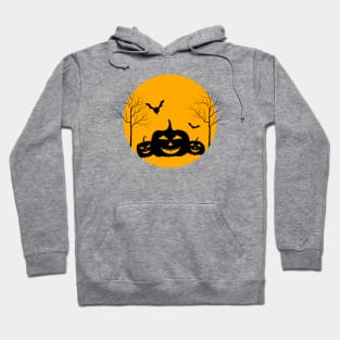 Halloween pumpkin and bats design Hoodie